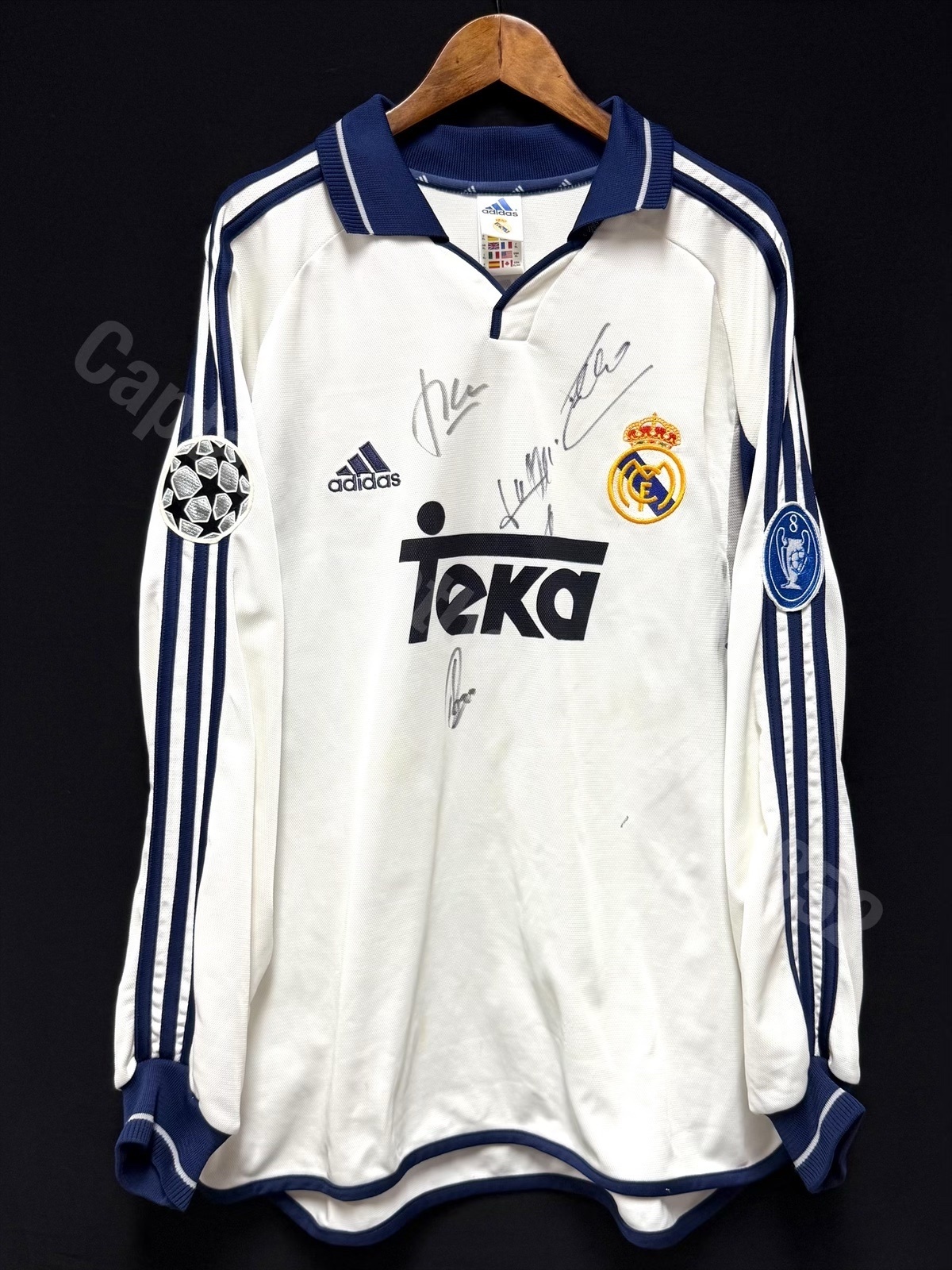 (Match Issue) Real Madrid 2000-2001 UEFA Champions League Adidas L/S Home Match Worn Issue Shirt #4 HIERRO