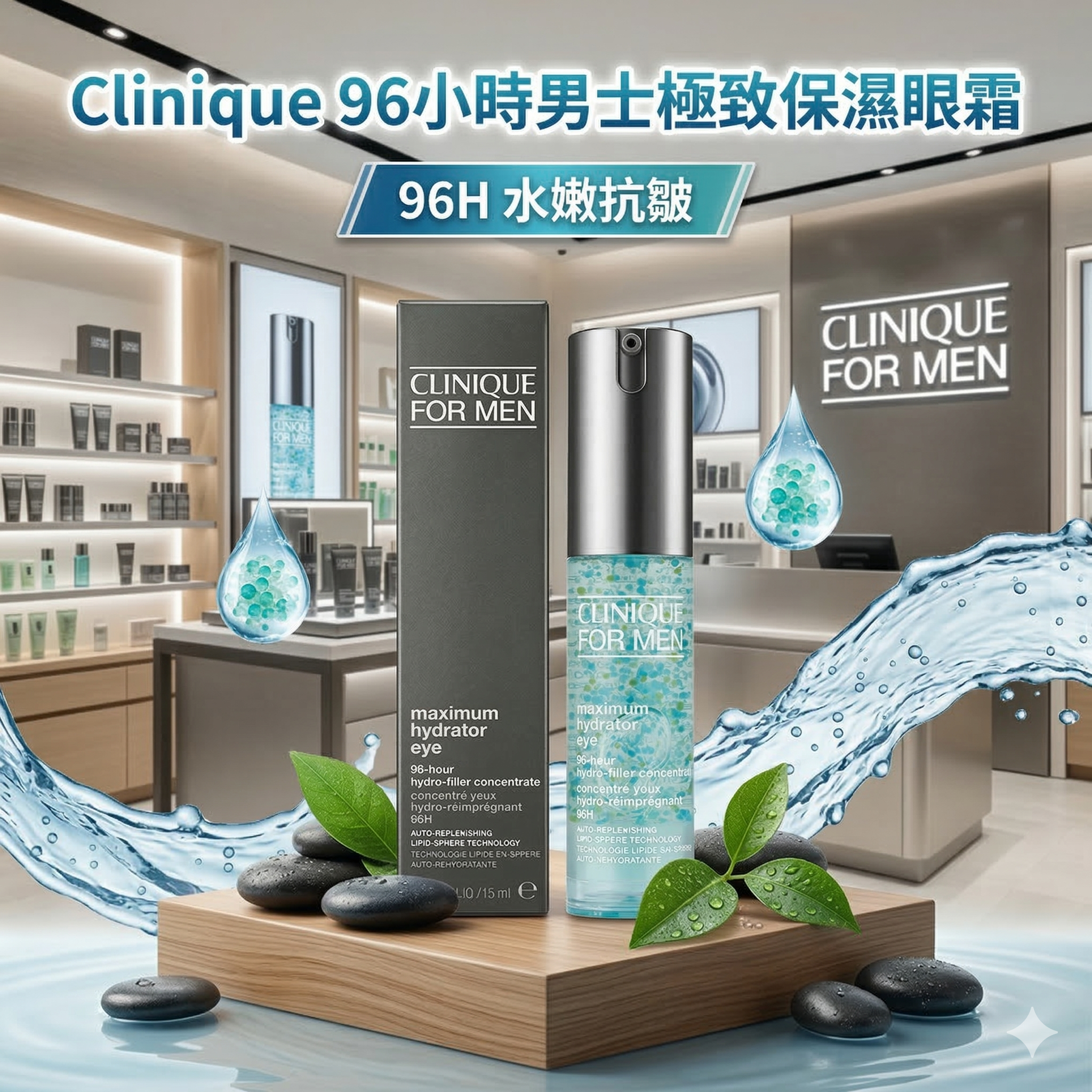 【現貨】AM1398 Clinique 96小時男士極致保濕眼霜