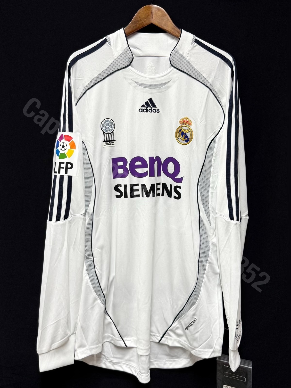 (Player Issue) Real Madrid 2006-2007 Adidas Home L/S Player Issue Shirt #23 BECKHAM