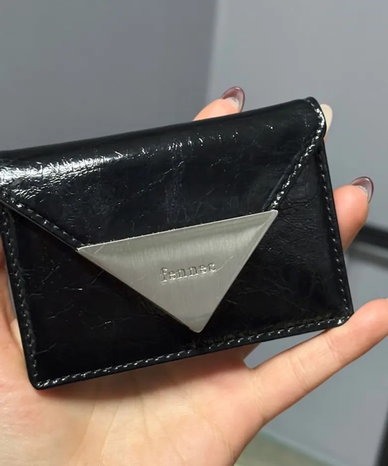 【OWN】FENNEC 錢包 卡夾 零錢包 小包 女生 韓國限定 皮革 金屬 黑色