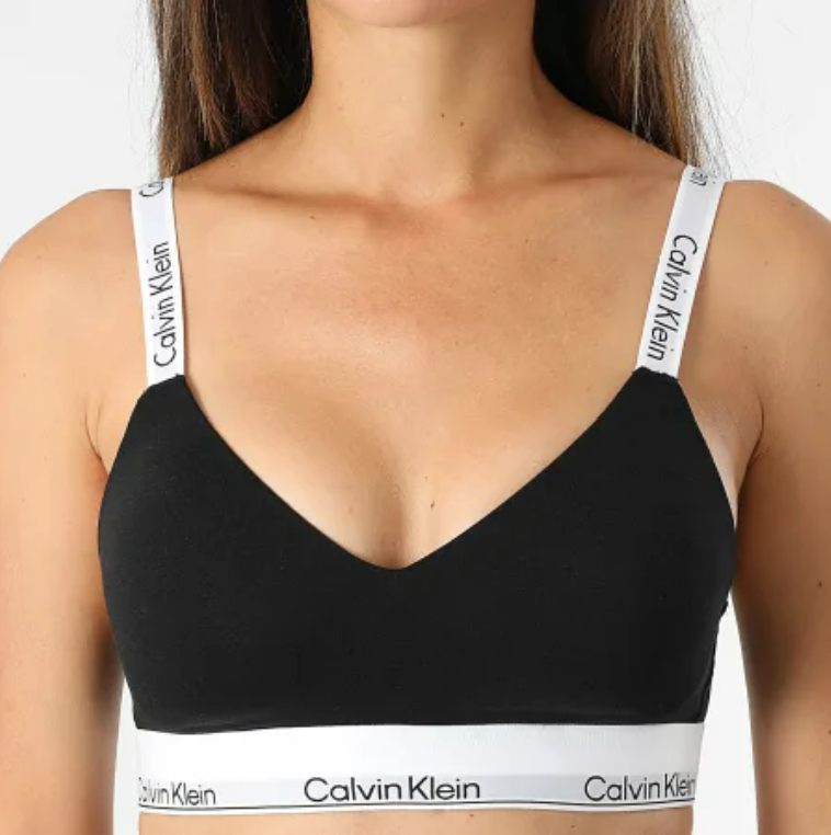 [S] CALVIN KLEIN BLACK ICON COTTON MODAL LIGHTLY LINED BRALETTE, QF8504-001 (SCK834)
