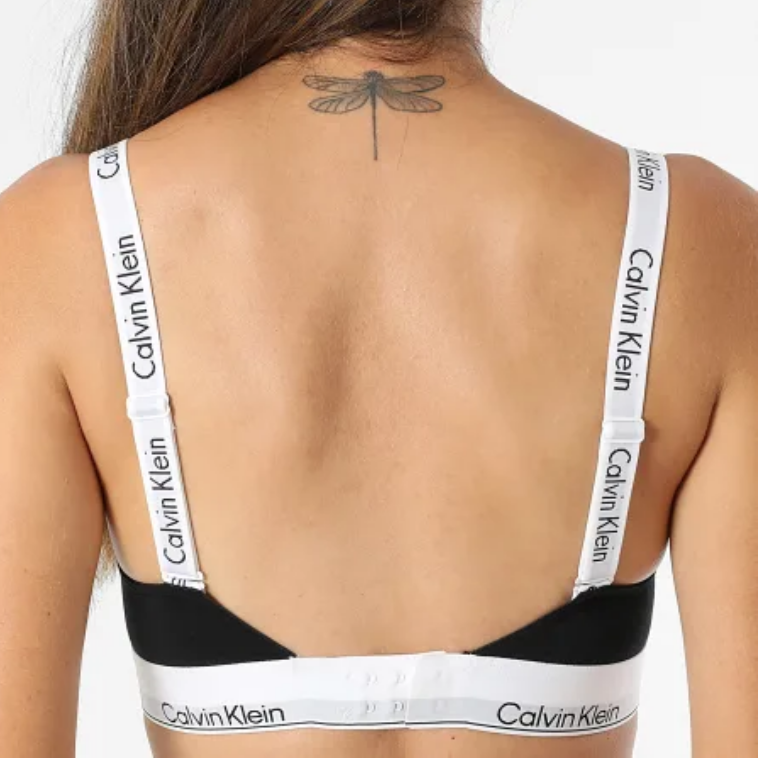 [S] CALVIN KLEIN BLACK ICON COTTON MODAL LIGHTLY LINED BRALETTE, QF8504-001 (SCK834)