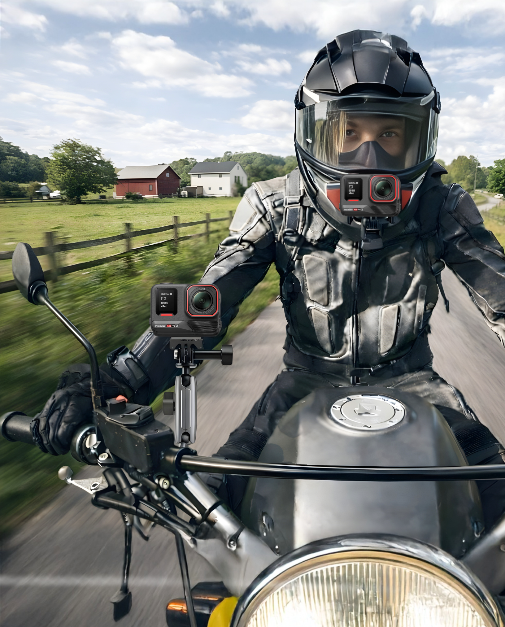[春夏限定] Insta360 Ace Pro 2 重機跑山套裝｜騎士機車雙視角組 單次租借（需預約排單）