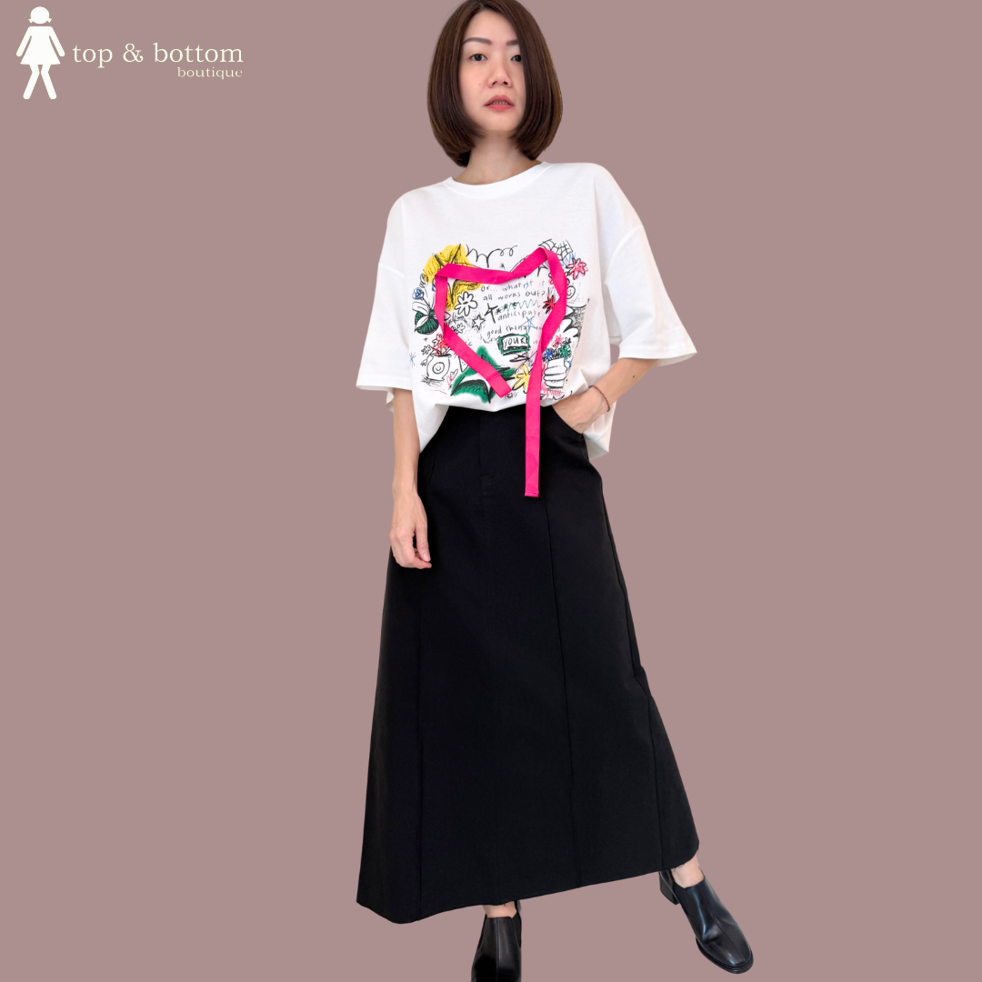 HIGH WAIST SLIT BACK LONG SKIRT