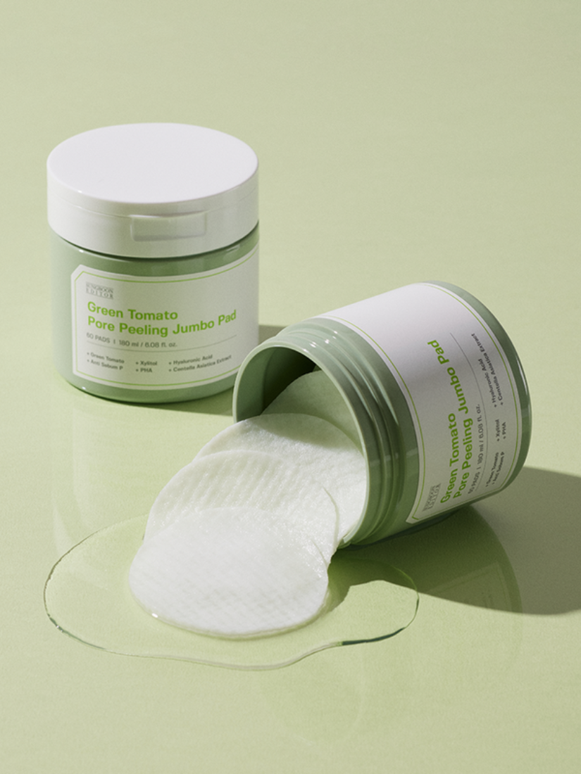 【 現貨 】SUNGBOON EDITOR 綠番茄緊緻 毛孔去角質棉片 180ML 60片 韓國