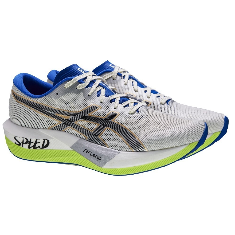 ASICS 慢跑鞋 MAGIC SPEED 5 灰白綠 炭粄 輕量跑鞋 男 1013A191100