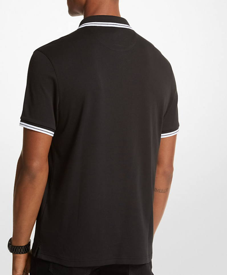 [S] MICHAEL KORS GREENWICH COTTON POLO SHIRT,BLACK, OH351XF20B-BLACK [FINAL SALE] (SMK756)