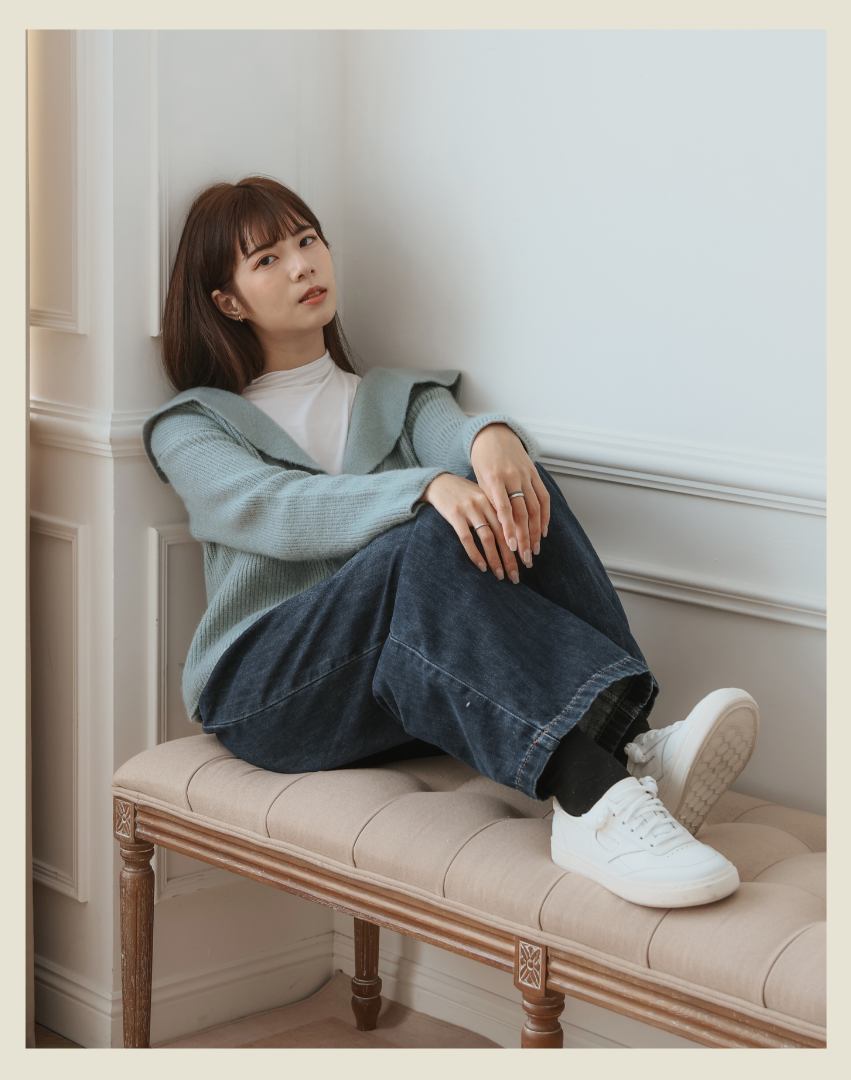 Sanly Joy 南希拚色板鞋 全白色 女生日常穿搭板鞋