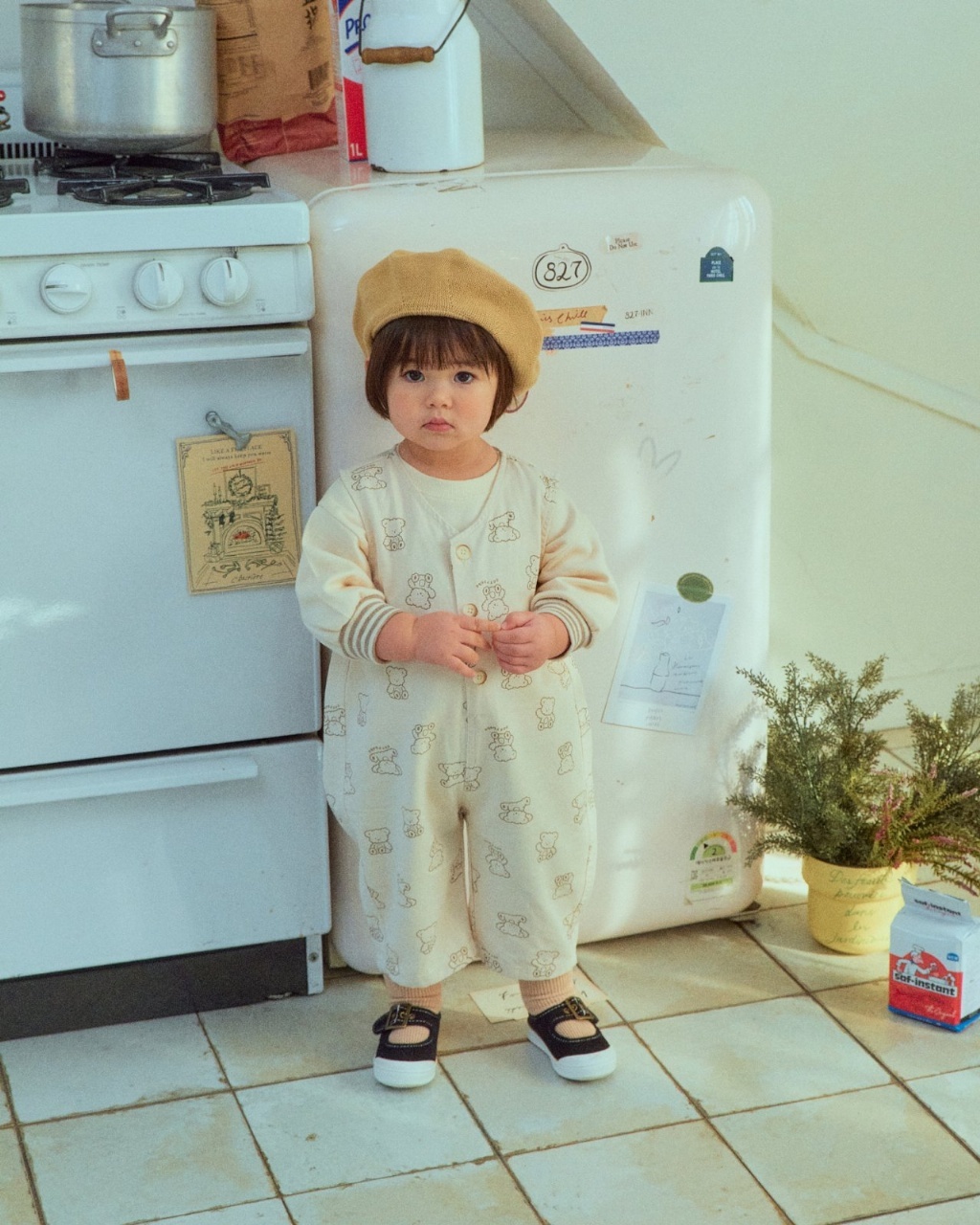 韓國🇰🇷OOTTBEBE 翻轉小熊吊帶褲(XS-XL)