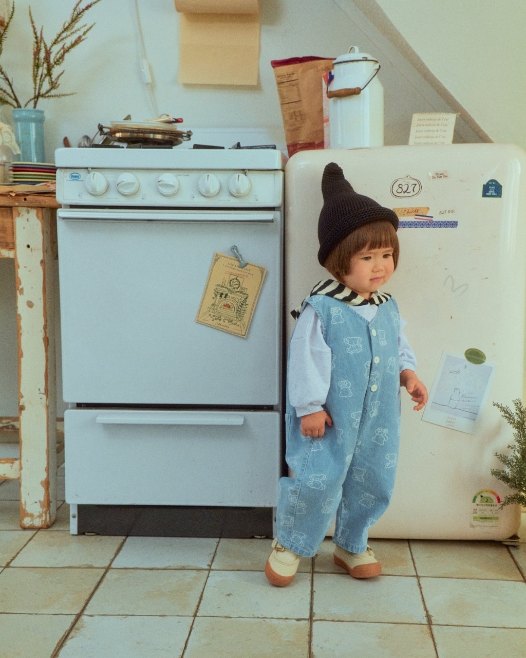 韓國🇰🇷OOTTBEBE 翻轉小熊吊帶褲(XS-XL)