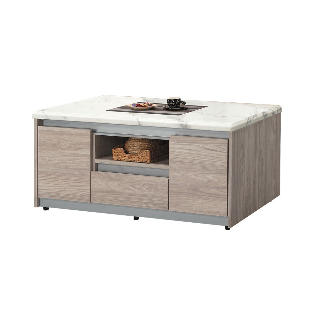 柏蒂家居-拉赫曼4尺二門一抽仿石面大茶几