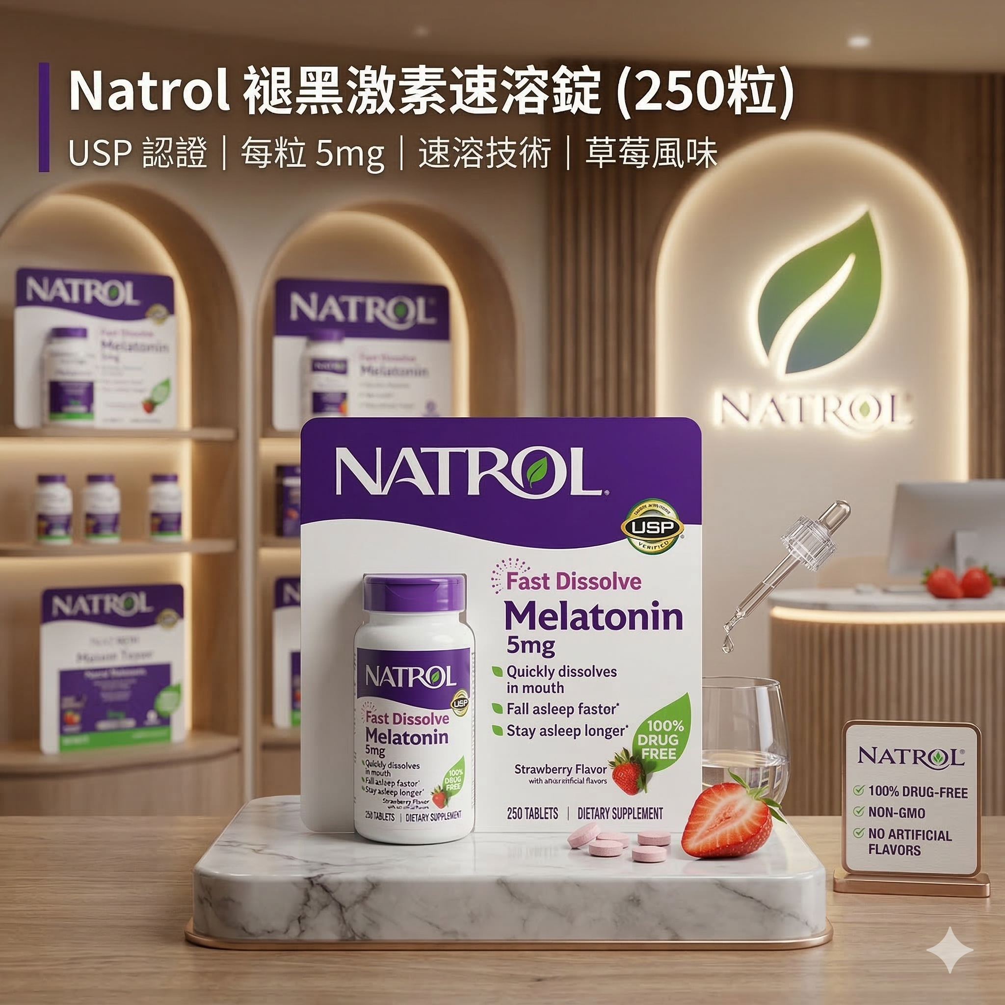 【直播】Natrol LX0306119 褪黑激素速溶錠 250粒