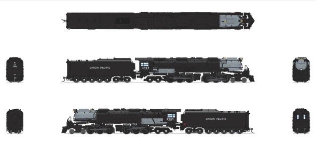 BLI 6986 N規 UP Challenger 4-6-6-4，#3985 觀光機車，帶油煤水車，黑色和石墨色塗裝，Paragon4 音效/直流/DCC 控制，帶煙霧效果