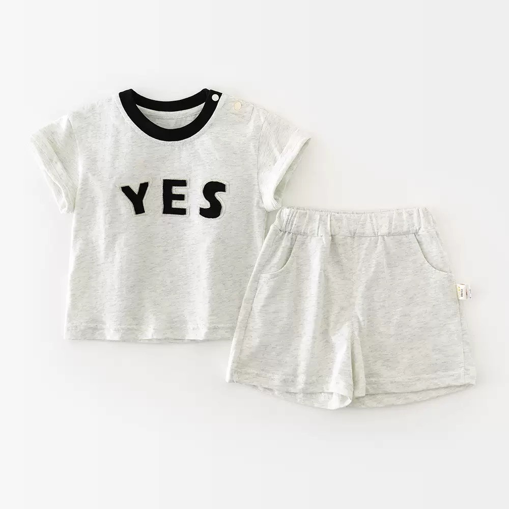 撞色圓領短袖套裝