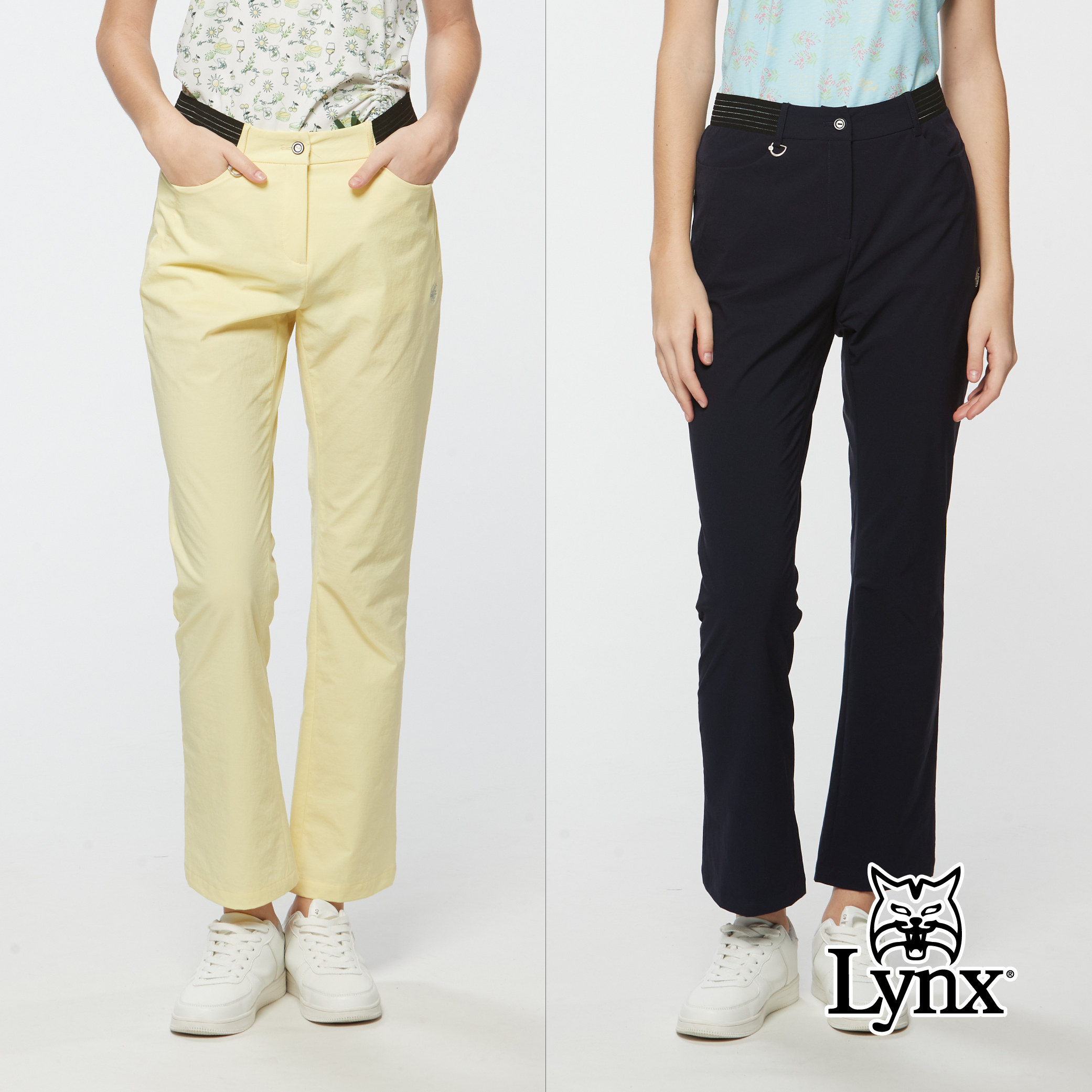 女款吸濕排汗兩側腰圍剪裁彈性九分靴型長褲