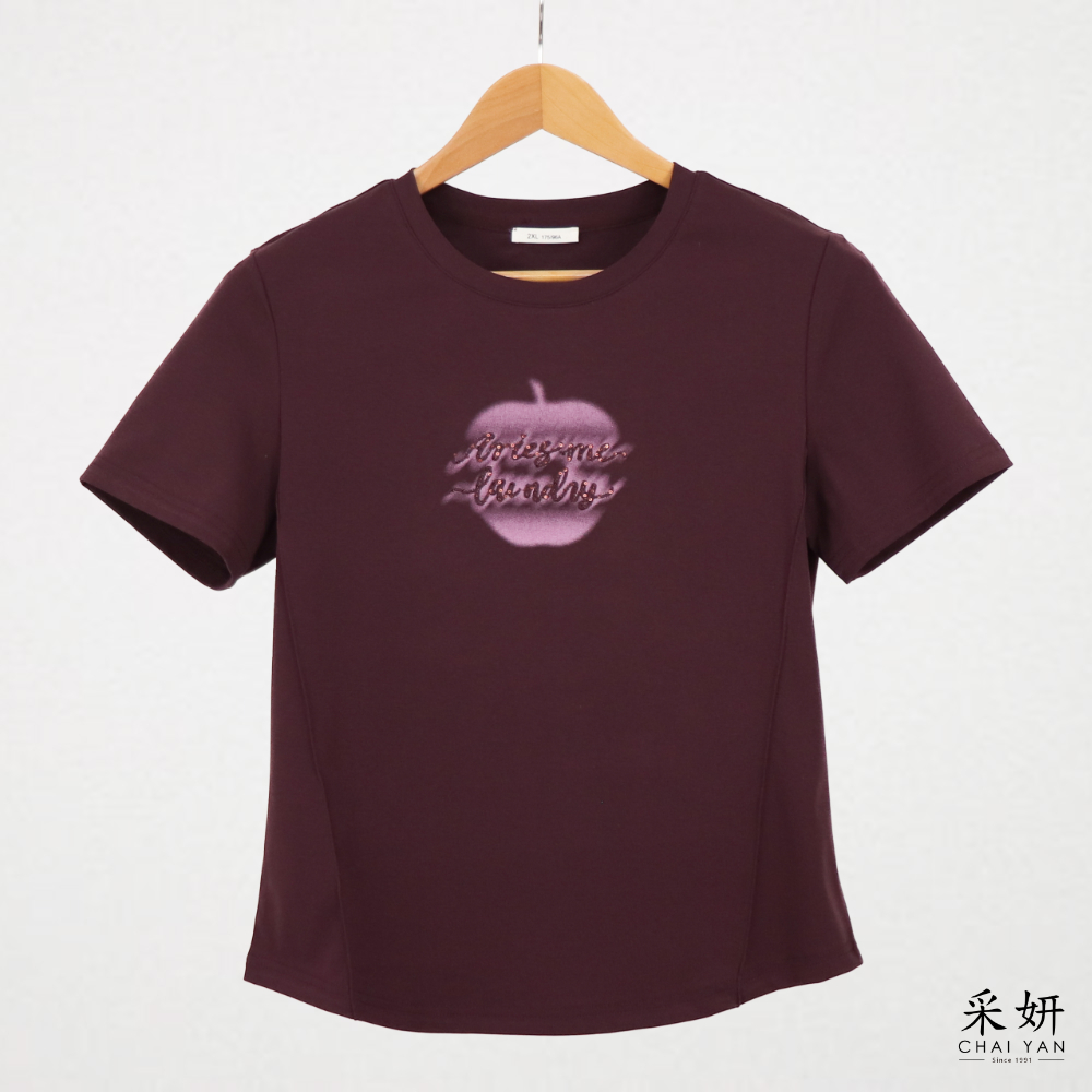 字母刺繡短袖上衣