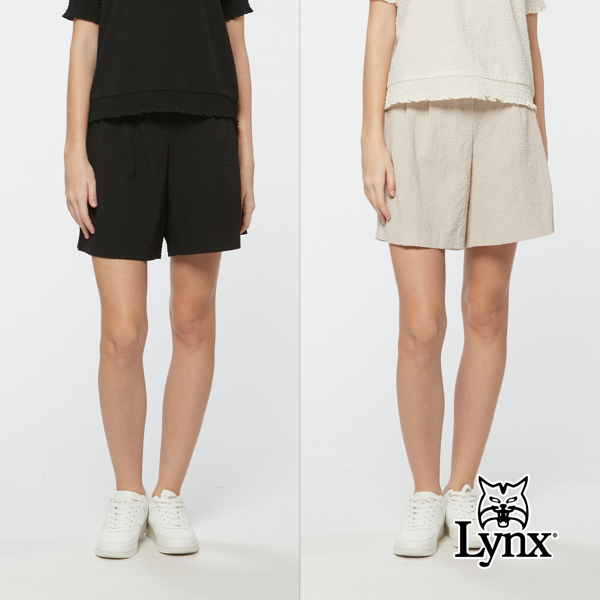 女款泡泡紗面料彈性休閒高爾夫短褲