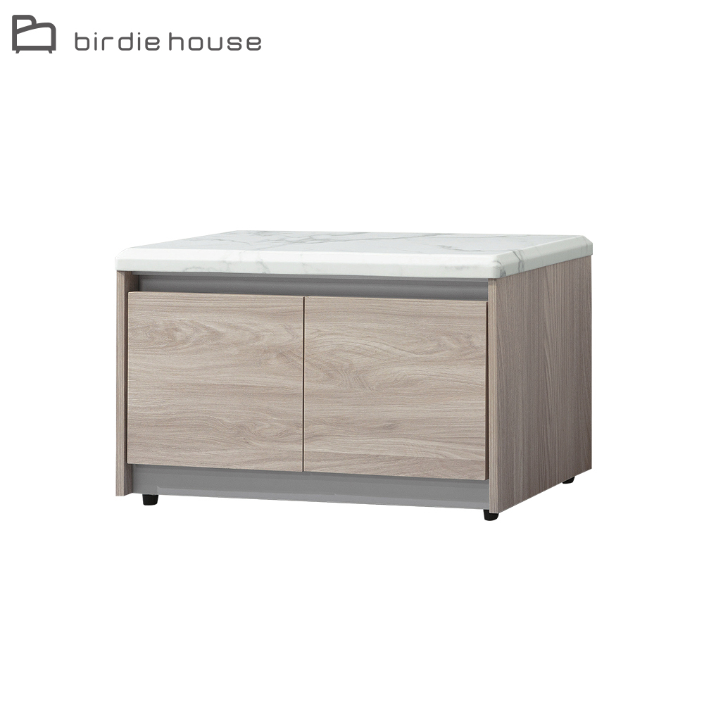 柏蒂家居-拉赫曼2.7尺仿石面二門坐式鞋櫃/座鞋櫃/穿鞋椅