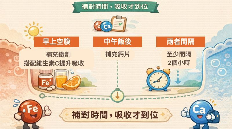 鐵和鈣補充正確方式