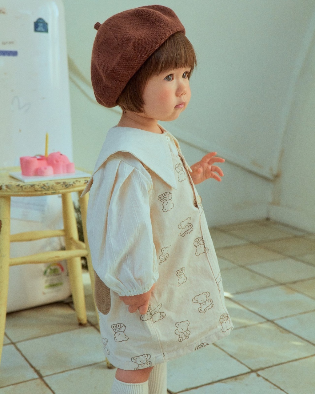 韓國🇰🇷OOTTBEBE 翻轉小熊吊帶裙(XS-XL)