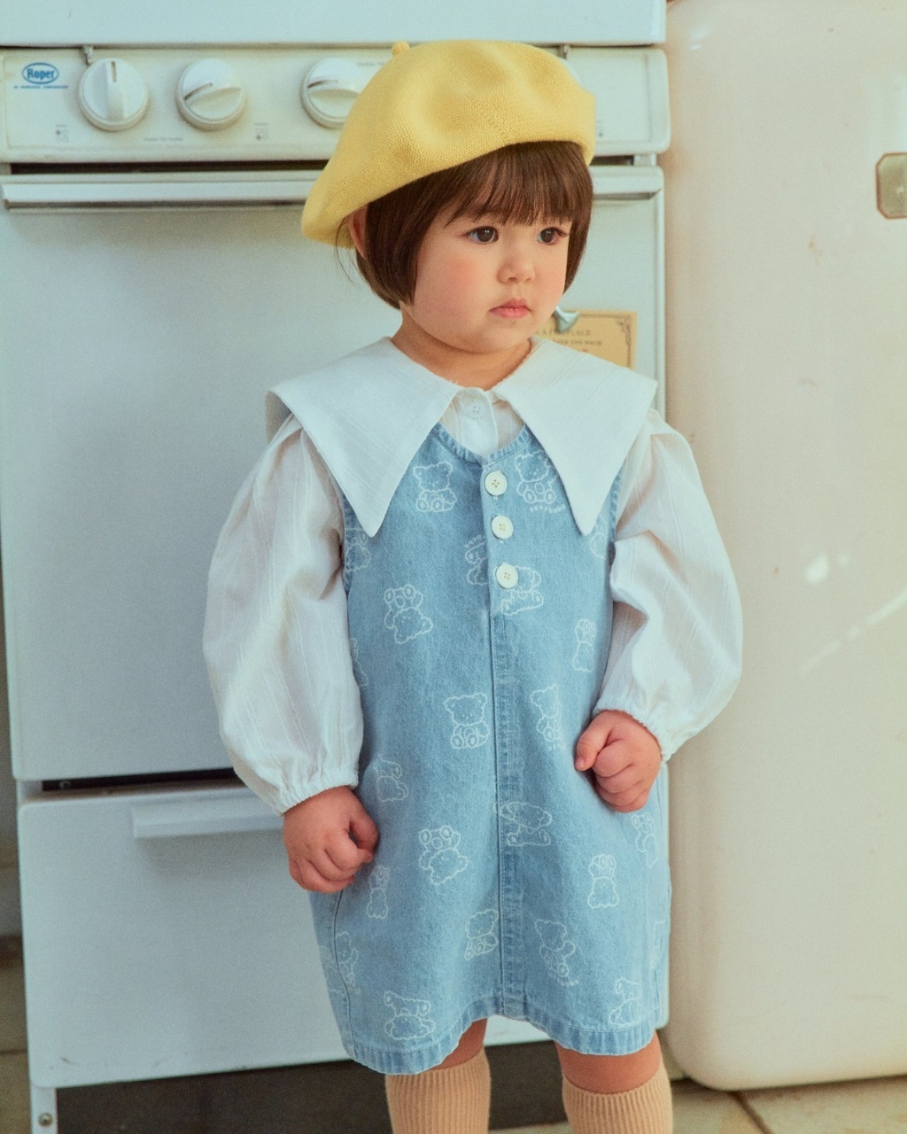 韓國🇰🇷OOTTBEBE 翻轉小熊吊帶裙(XS-XL)