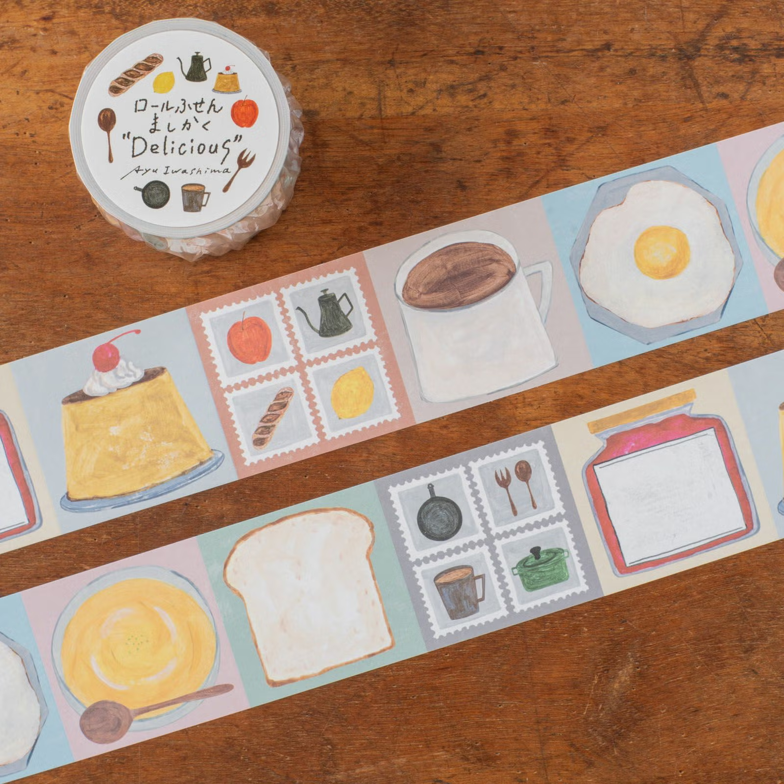 方形 捲式便利貼 | いわしまあゆ「Delicious」 / 手紙社 / JAPAN