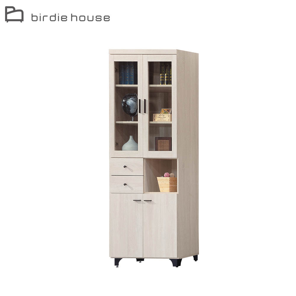 柏蒂家居-諾蘭2.7尺四門左二抽書櫃/收納置物櫃/展示櫃