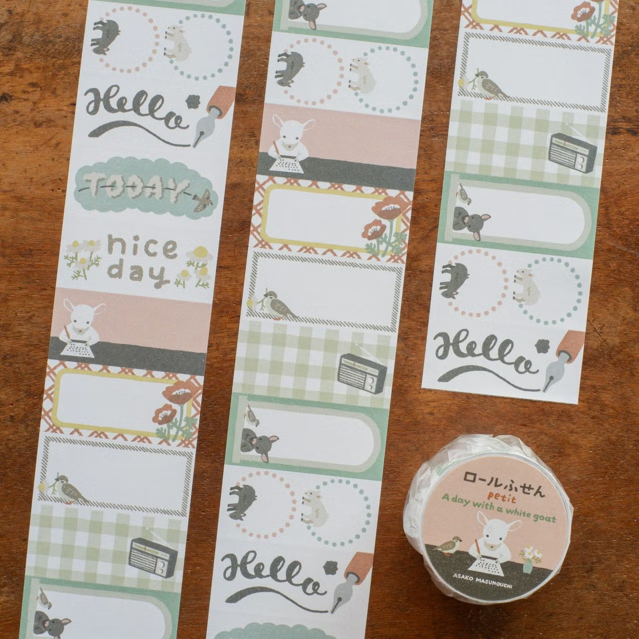 迷你 捲式便利貼 | 升ノ內朝子「A day with a white goat」 / 手紙社 / JAPAN