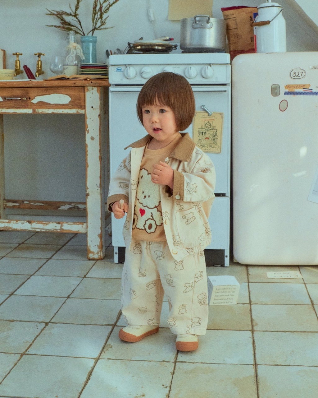 韓國🇰🇷OOTTBEBE 翻轉小熊牛仔褲(XS-XL)