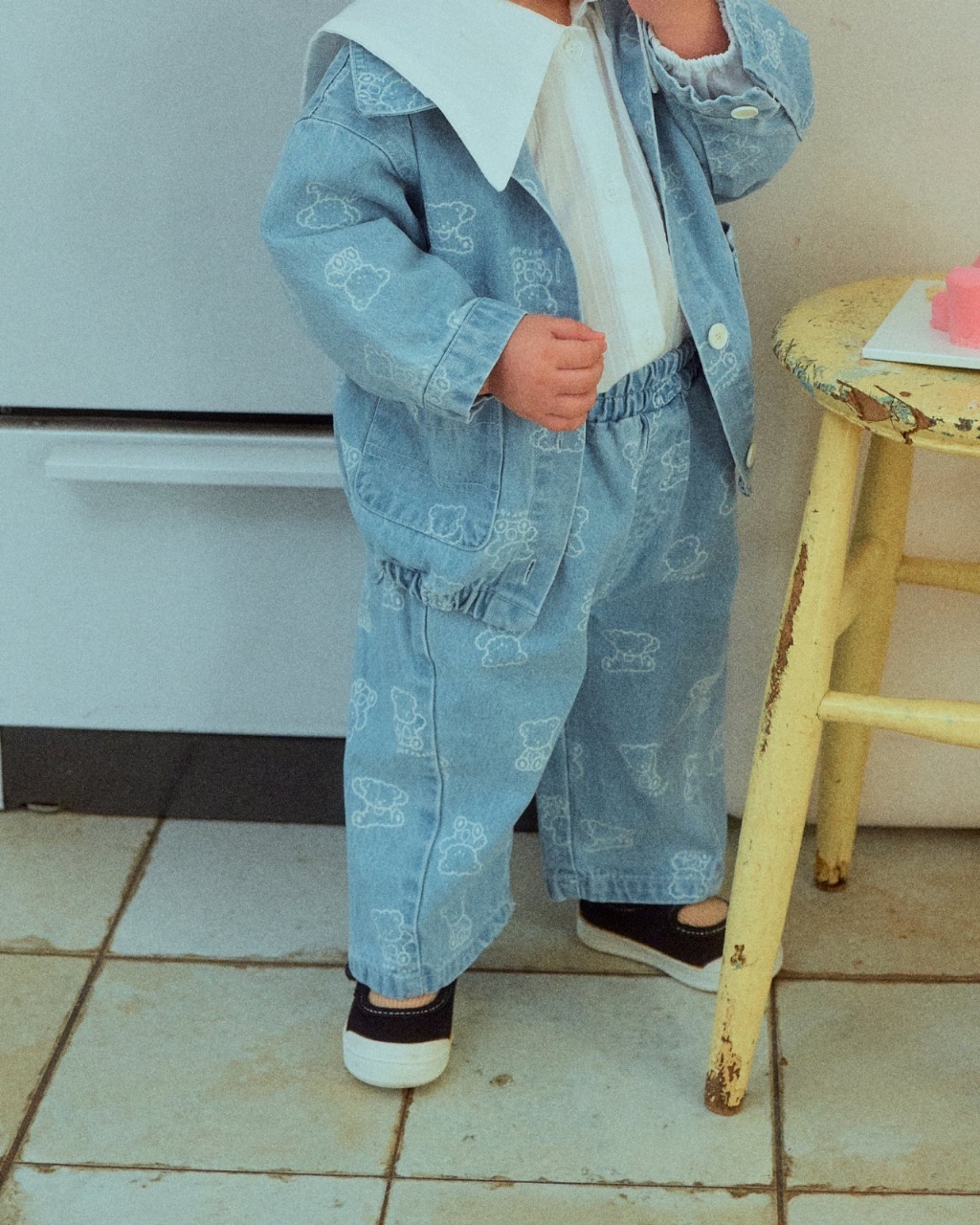 韓國🇰🇷OOTTBEBE 翻轉小熊牛仔褲(XS-XL)