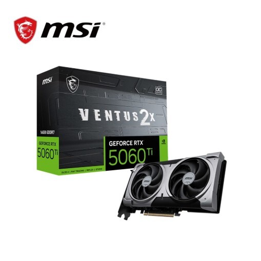 MSI 微星 GeForce RTX 5060 Ti 16G VENTUS 2X  OC  PLUS (黑色)