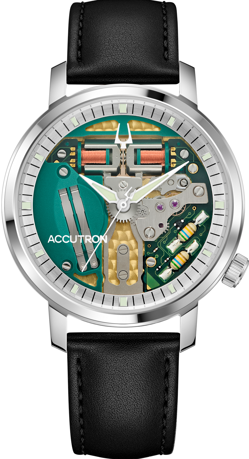 萬年鐘錶 - BULOVA 寶路華  ACCUTRON 獨家復刻音叉機芯 904L不鏽鋼錶殼音叉進化版Y230皮革款男錶 26A211 錶徑39MM