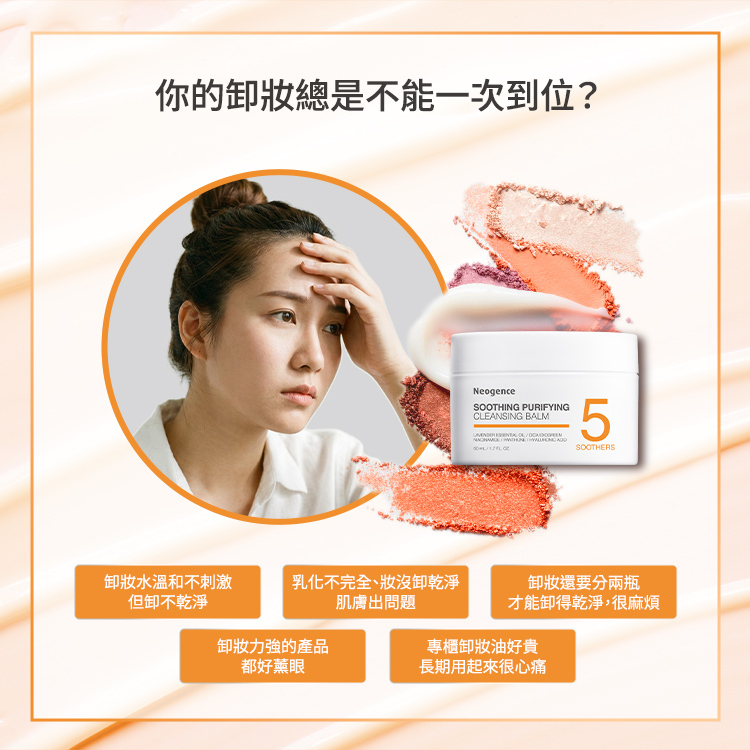 您的卸妝總是不代表一次到位?列出常見困擾:卸妝水溫和不刺激但卸不乾淨、乳化不完全導致肌膚問題、卸妝要分兩瓶很麻煩、產品燻眼、專櫃卸妝油昂貴。解決方案:真正逆轉時光王者,啟動肌底新生與強化膠原結構之黃金抗老成分。