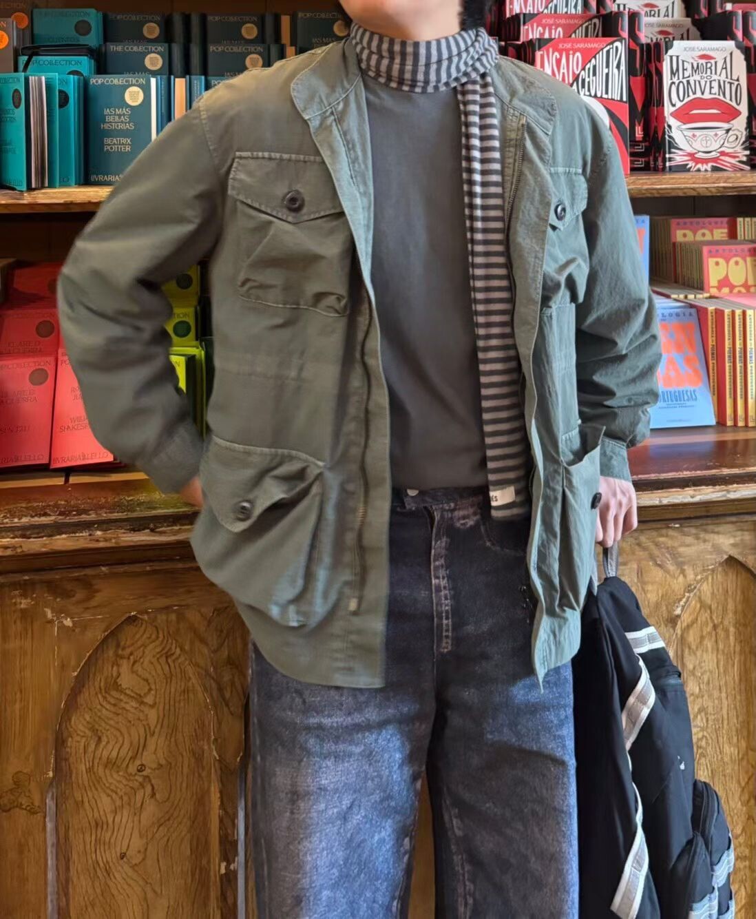 四口袋立領防風夾克