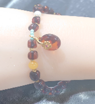 0311PA03-PAT姐健康養生-天然緬甸深血紅血珀5mm手串手圍: 15.5cm 一種珍貴的天然琥珀（A3）