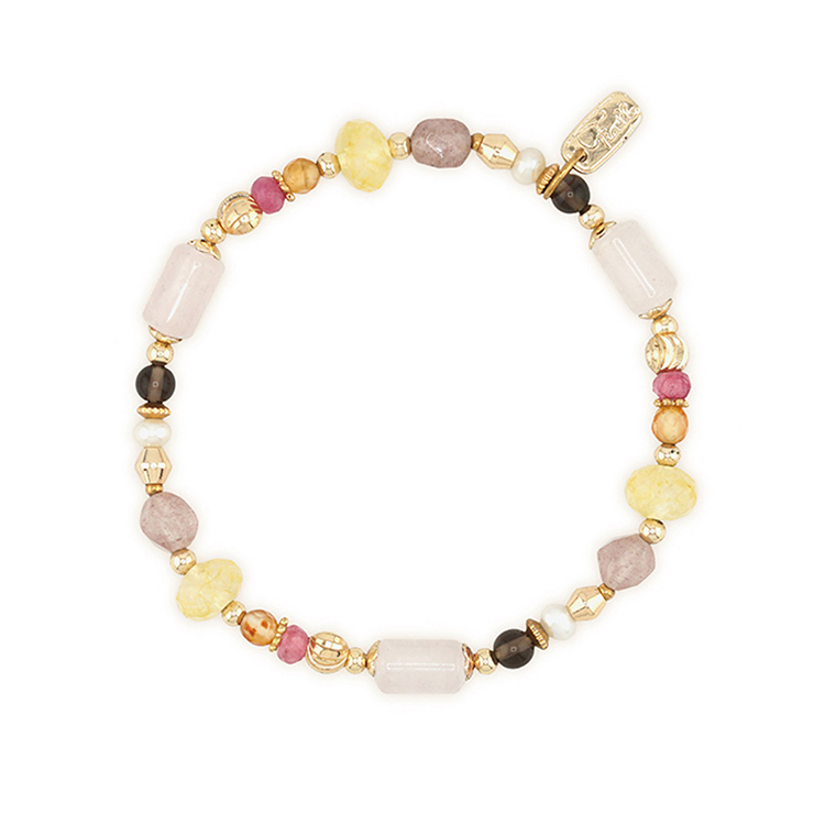 《苗栗意象》拱天宮 • 移動堡壘 – 粉晶黃水晶 – 手鍊