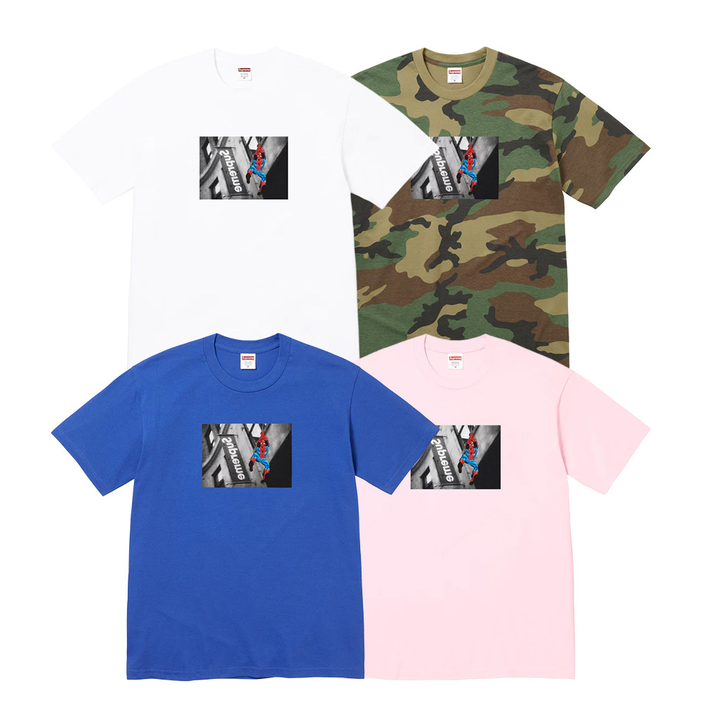 Spider-Man x Supreme 26SS Tee 蜘蛛人 短T 白/粉/藍/迷彩 純棉 SS26T56