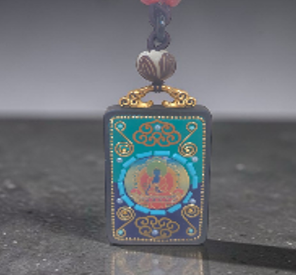 0311PA05-PAT姐健康養生-手工鑲嵌藥師佛檀木護身頸鏈長度: 26吋   (可經師傅開光)（A5）