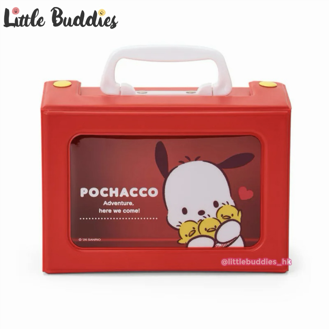 日本 Sanrio Pochacco PC狗 35周年 紅色格子系列 - 行李箱造型盒