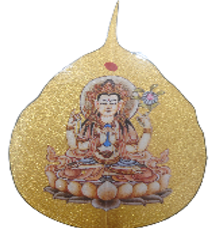 0311PA09-PAT姐健康養生-西藏天然菩提葉 千手觀音菩薩  (經師傅開光) 屬鼠（A9）