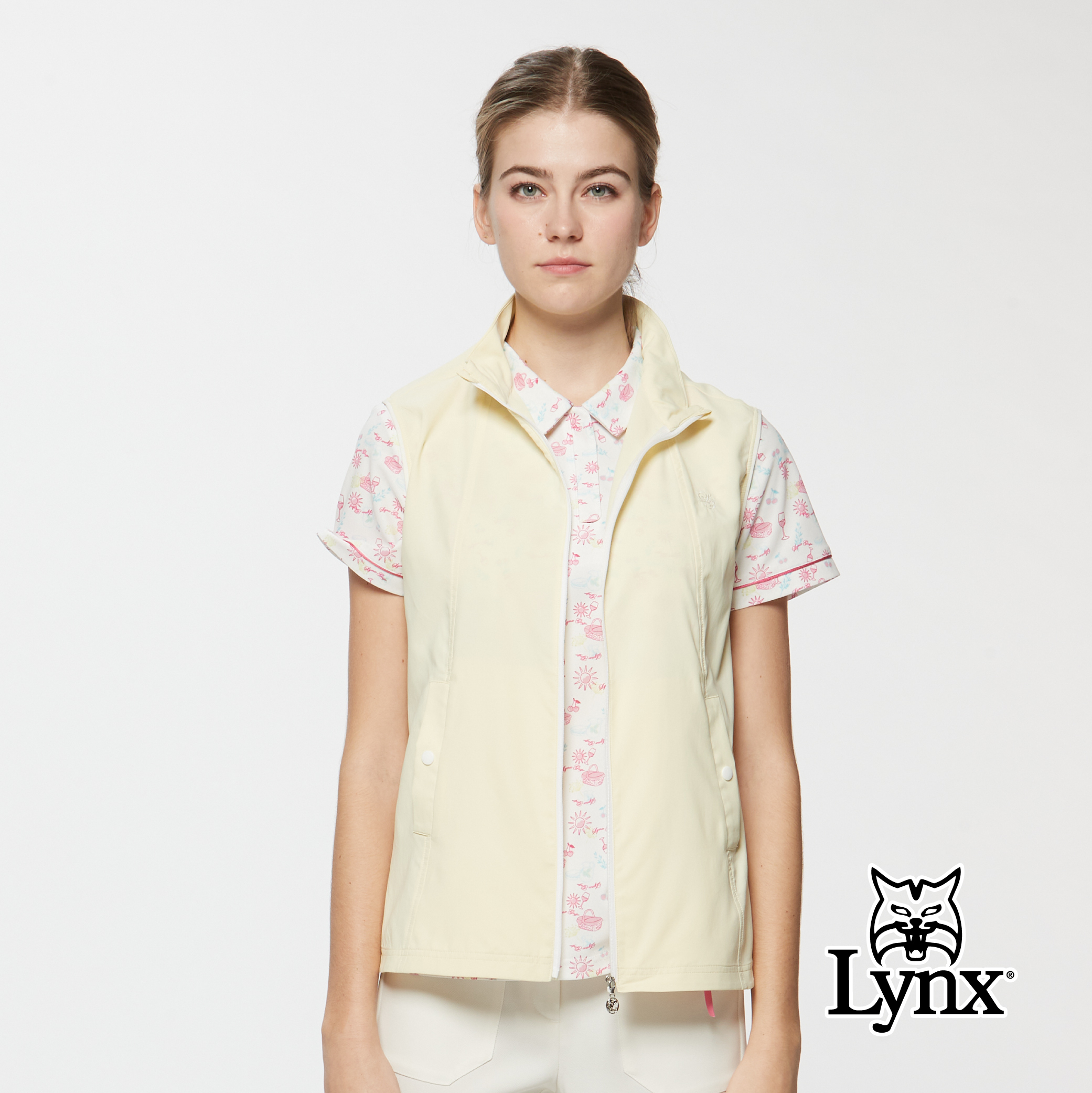 女款膚感蛋白絲抗UV機能立領背心