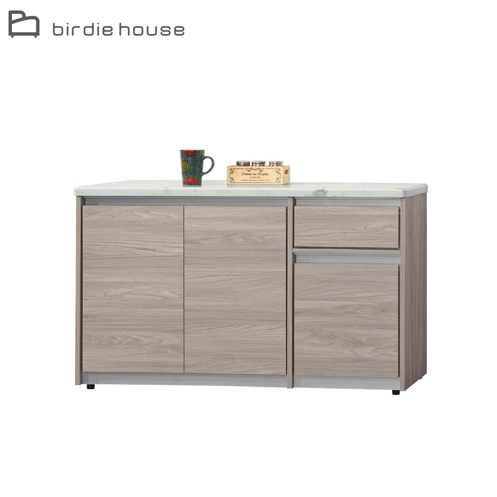 柏蒂家居-拉赫曼4尺三門一抽仿石面餐櫃/電器櫃/碗盤收納櫃/置物矮櫃
