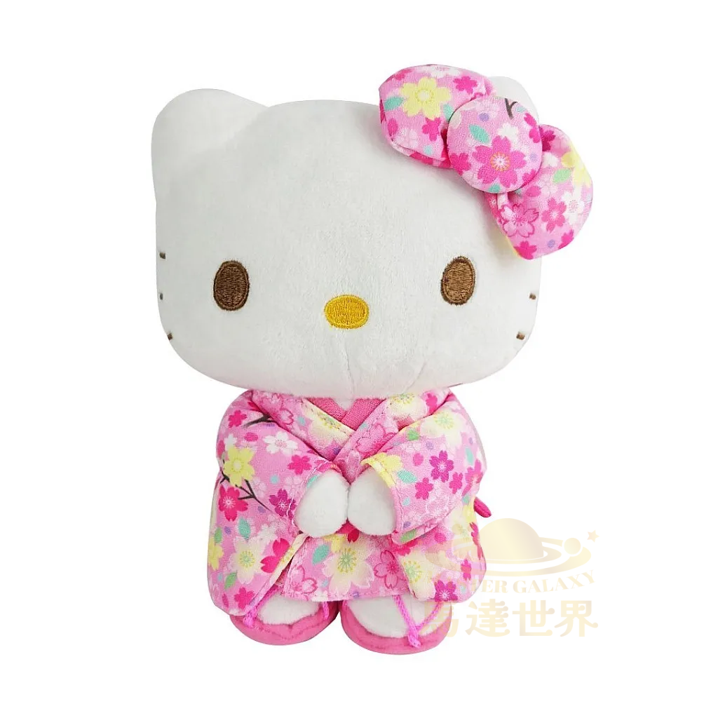 日本三麗鷗HelloKitty櫻花和服毛絨玩具