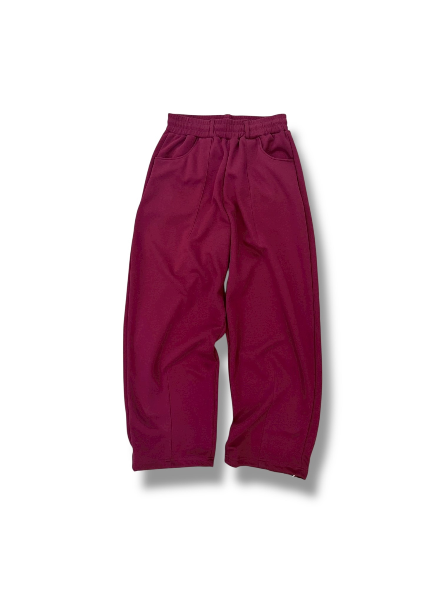 Symphony 褲子-高克數棉褲-褲頭有皮帶環設計（深紅）