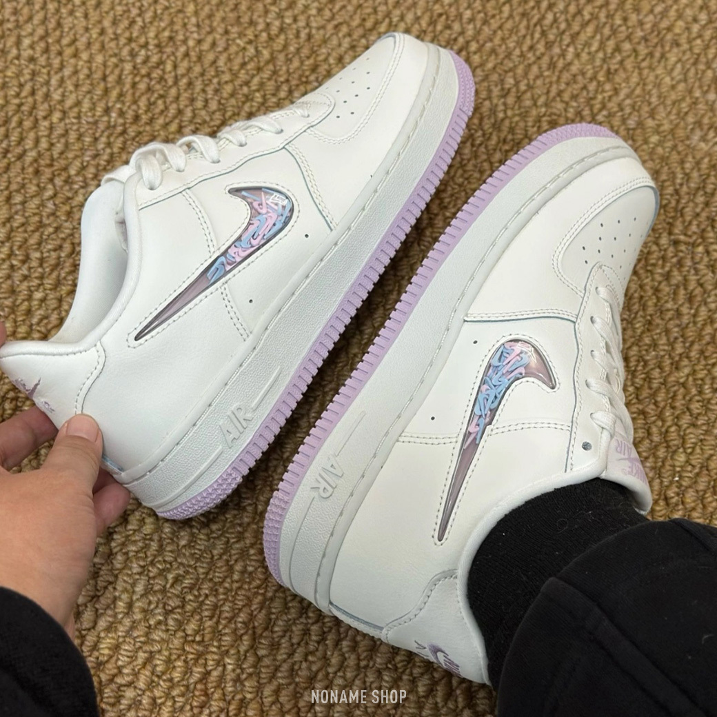 NIKE AIR FORCE 1 LOW AF1 GS 透明 流沙 香芋紫 (GS/大童)