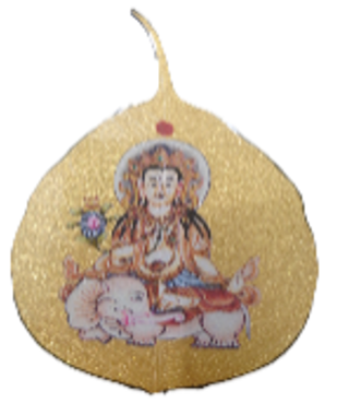 0311PA12-PAT姐健康養生-西藏天然菩提葉 普賢菩薩  (經師傅開光) 屬龍, 蛇（A12）