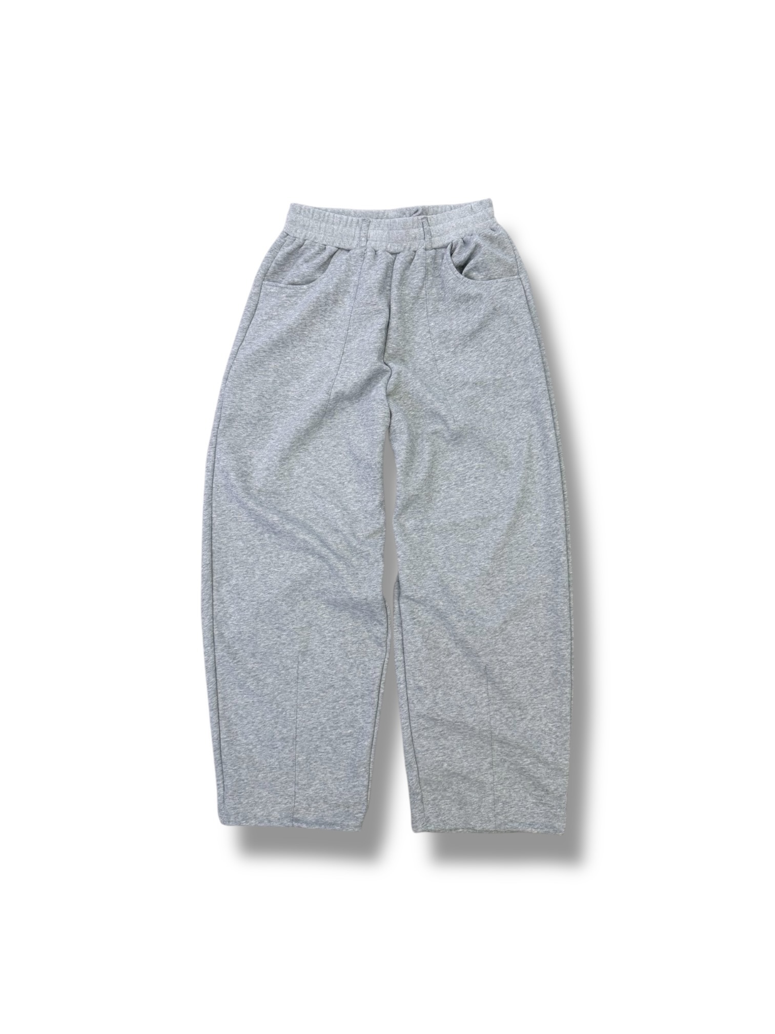 Symphony 褲子-高克數棉褲-褲頭有皮帶環設計（灰）