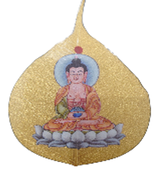 0311PA16-PAT姐健康養生-西藏天然菩提葉 阿彌陀佛 (經師傅開光) 屬狗, 豬（A16）