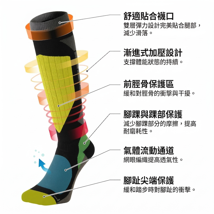【NORTHPEAK】羊毛壓力滑雪襪(MP-685)_3D COMPESSION SOCKS 3D