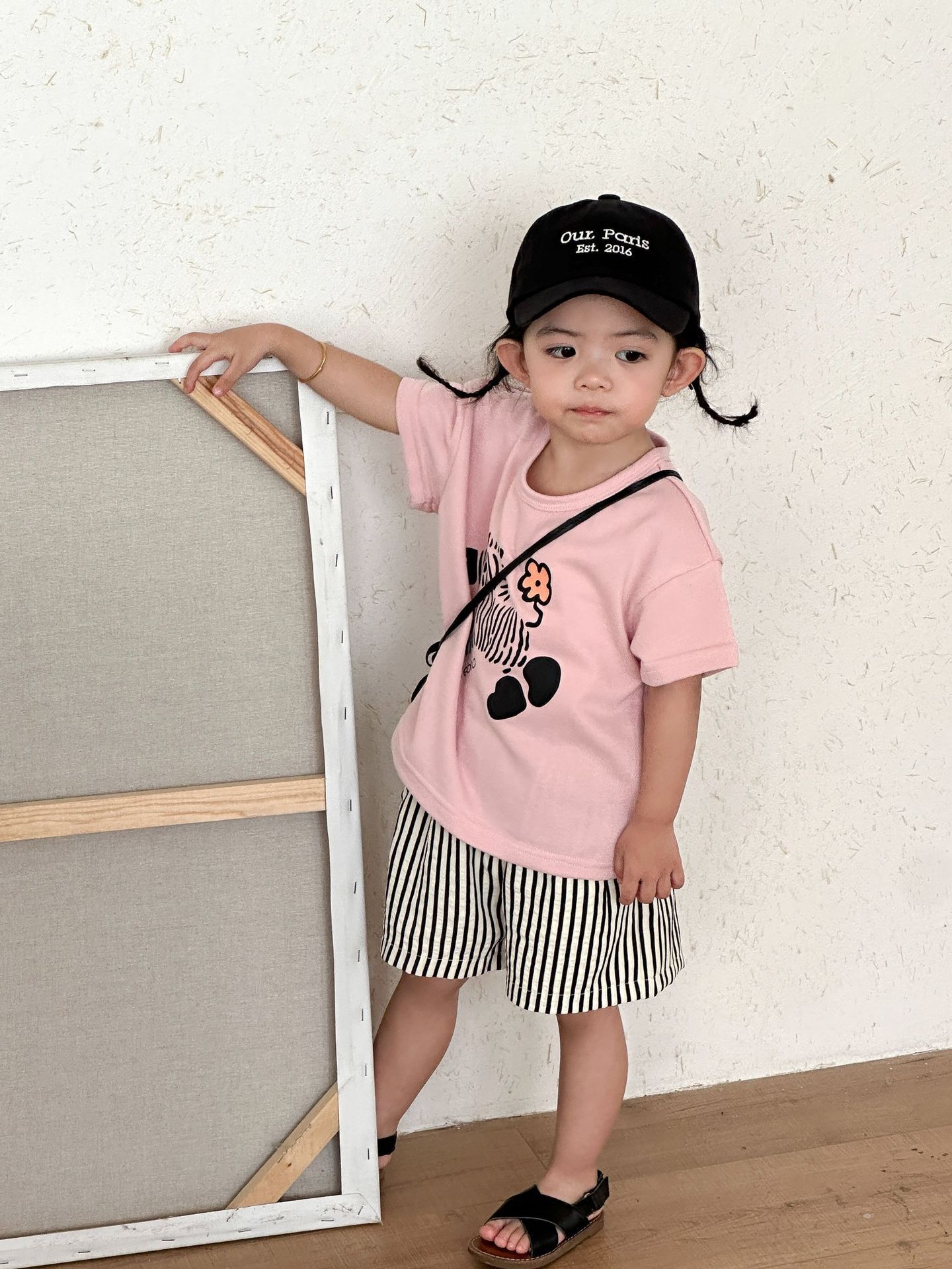 粉色斑馬 短袖套裝2件組